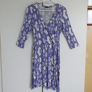 Sinequanone Cornflower Blue White Faux Wrap Dress